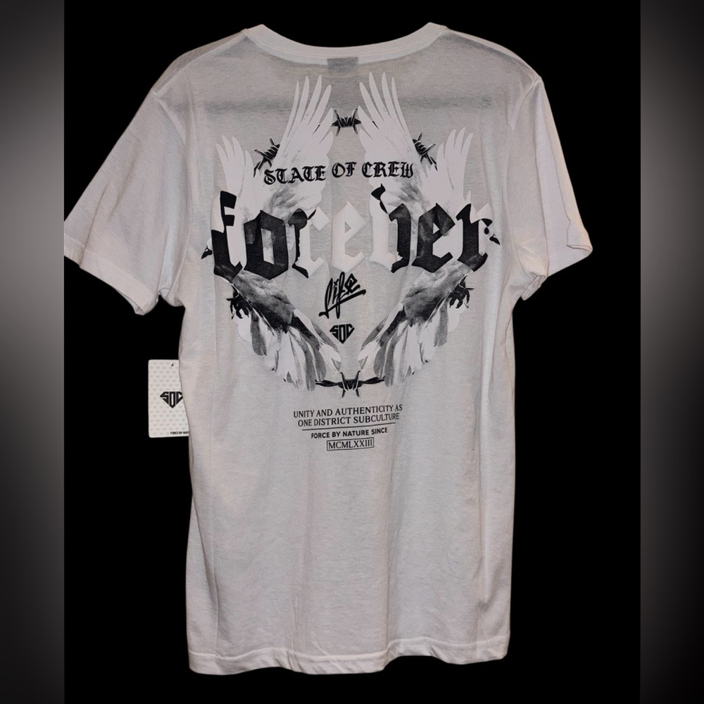 SO White Short Sleeve Tee Graphic Print